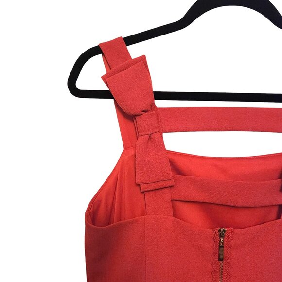 Nicole Miller Pink Coral Dress Size 6 Cut-Out Back With Bow Accents - Picture 3 of 8